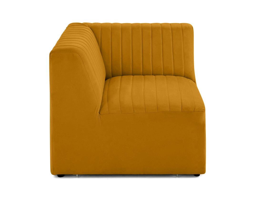 Module d'assise d'angle réversible en velours Nova