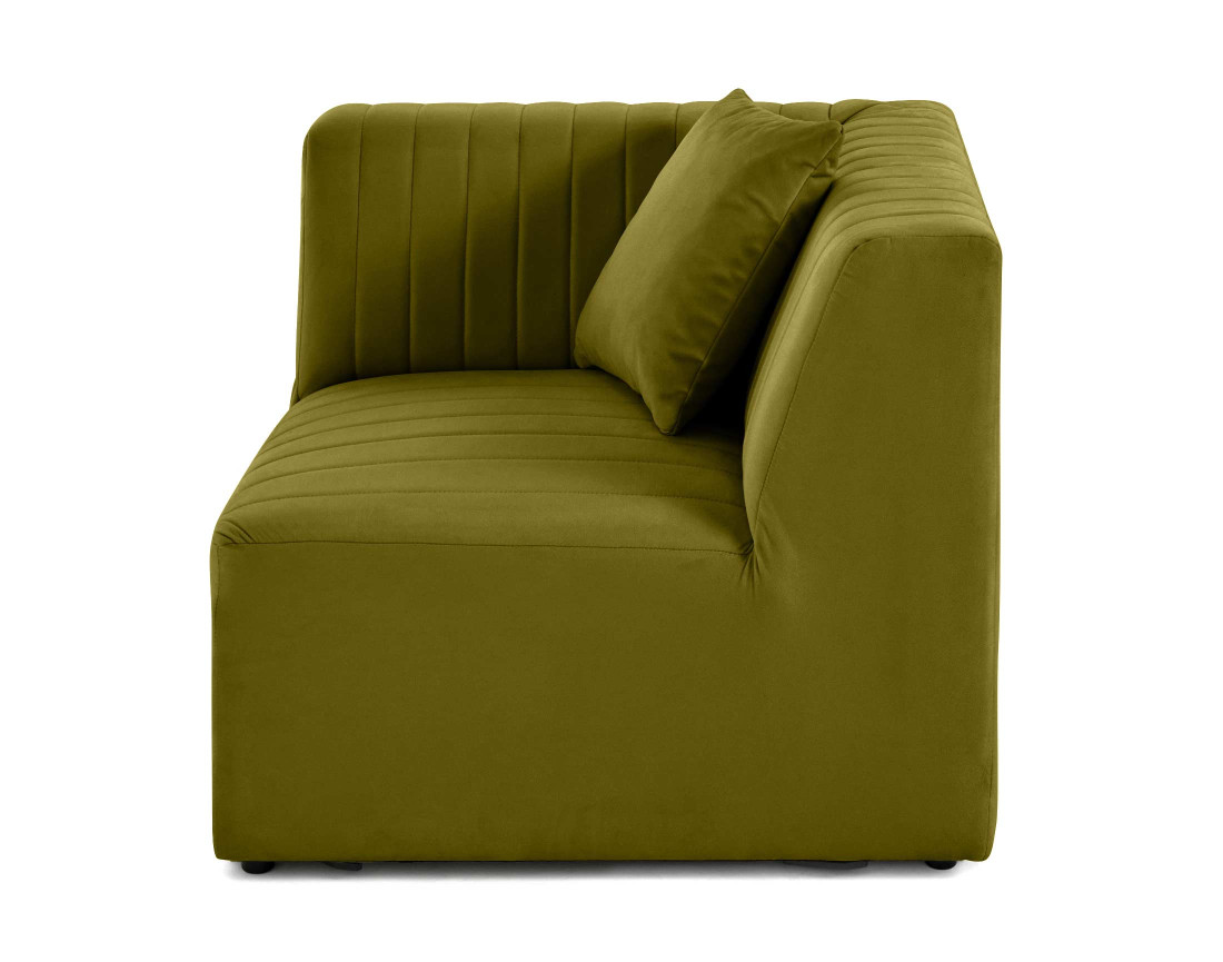 Module d'assise d'angle réversible en velours Nova