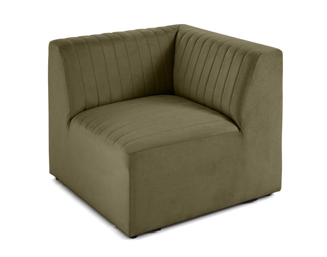 Module d'assise d'angle réversible en velours Nova