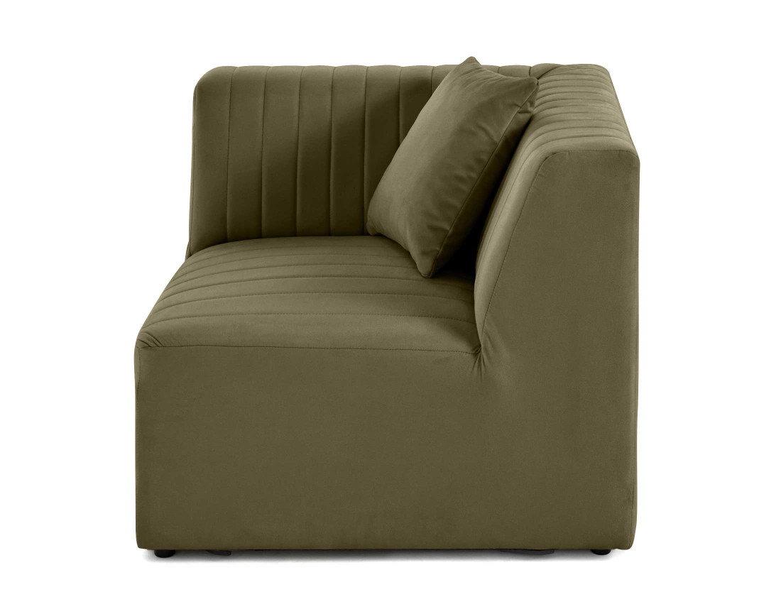 Module d'assise d'angle réversible en velours Nova