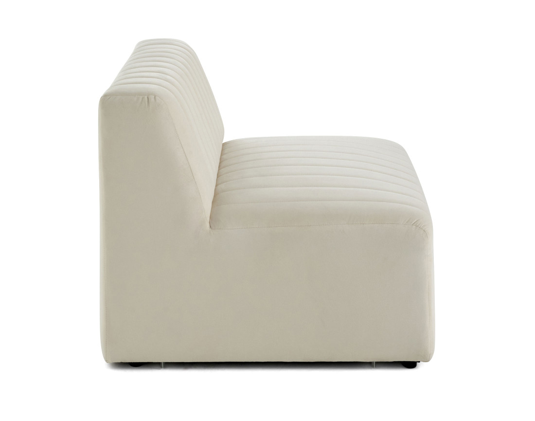 Module d'assise sans accoudoirs en velours Nova