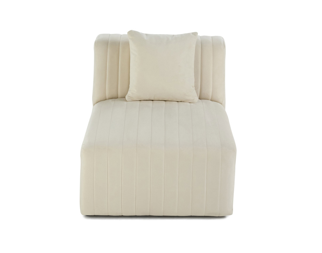 Module d'assise sans accoudoirs en velours Nova