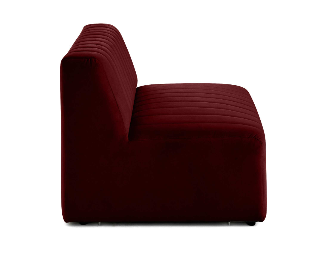 Module d'assise sans accoudoirs en velours Nova