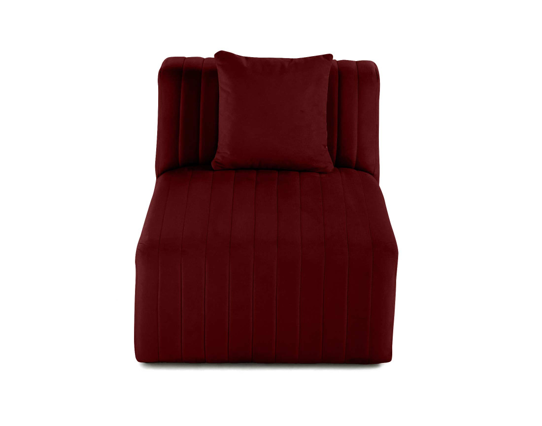 Module d'assise sans accoudoirs en velours Nova