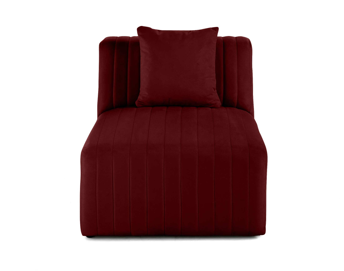 Module d'assise sans accoudoirs en velours Nova
