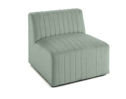 Module d'assise sans accoudoirs en velours Nova