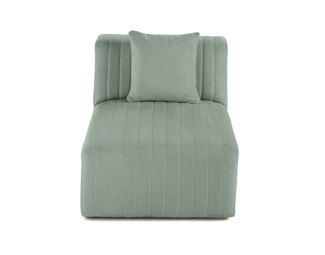 Module d'assise sans accoudoirs en velours Nova