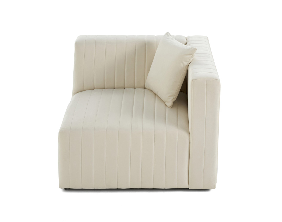 Module d'assise droit en velours Nova
