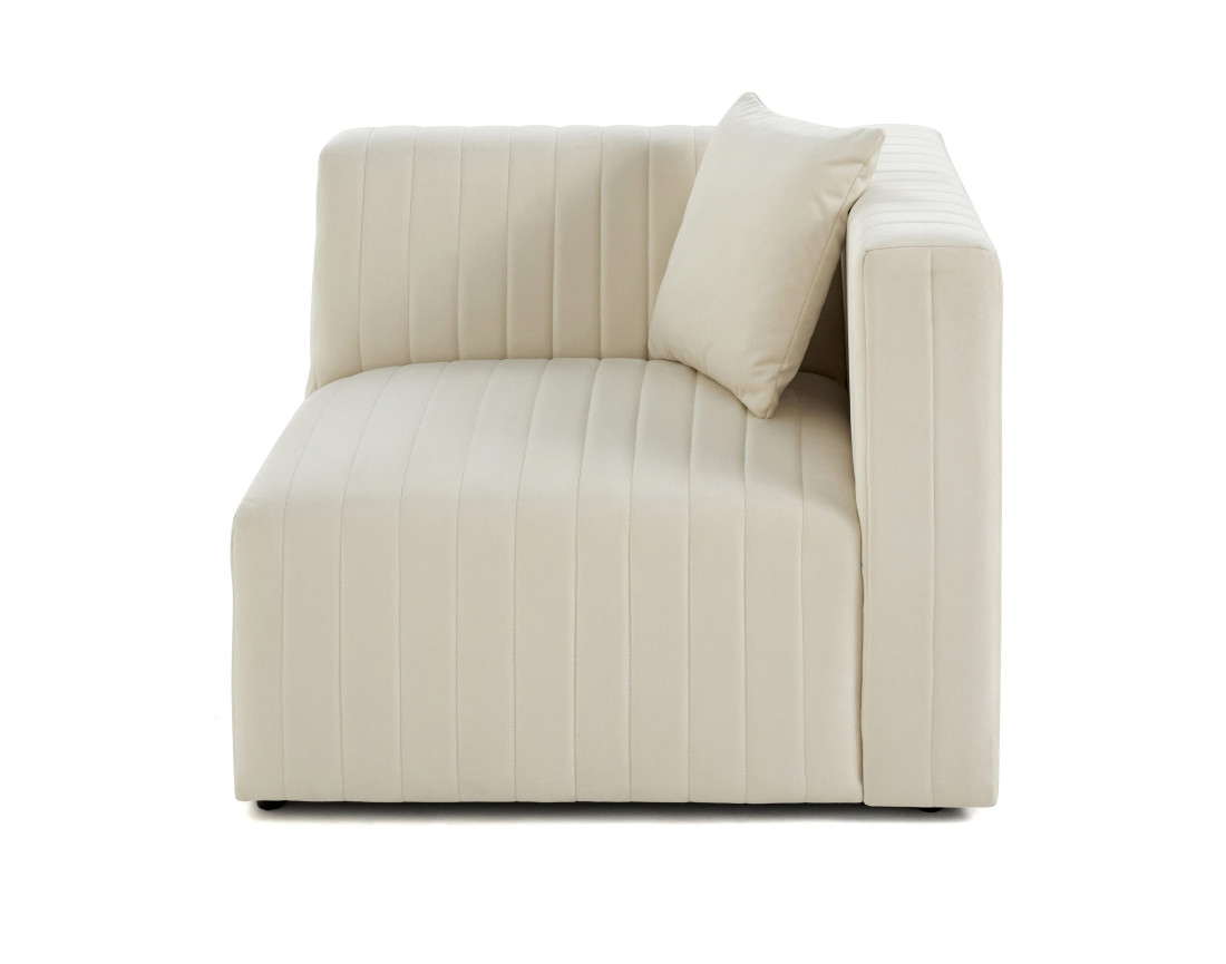 Module d'assise droit en velours Nova