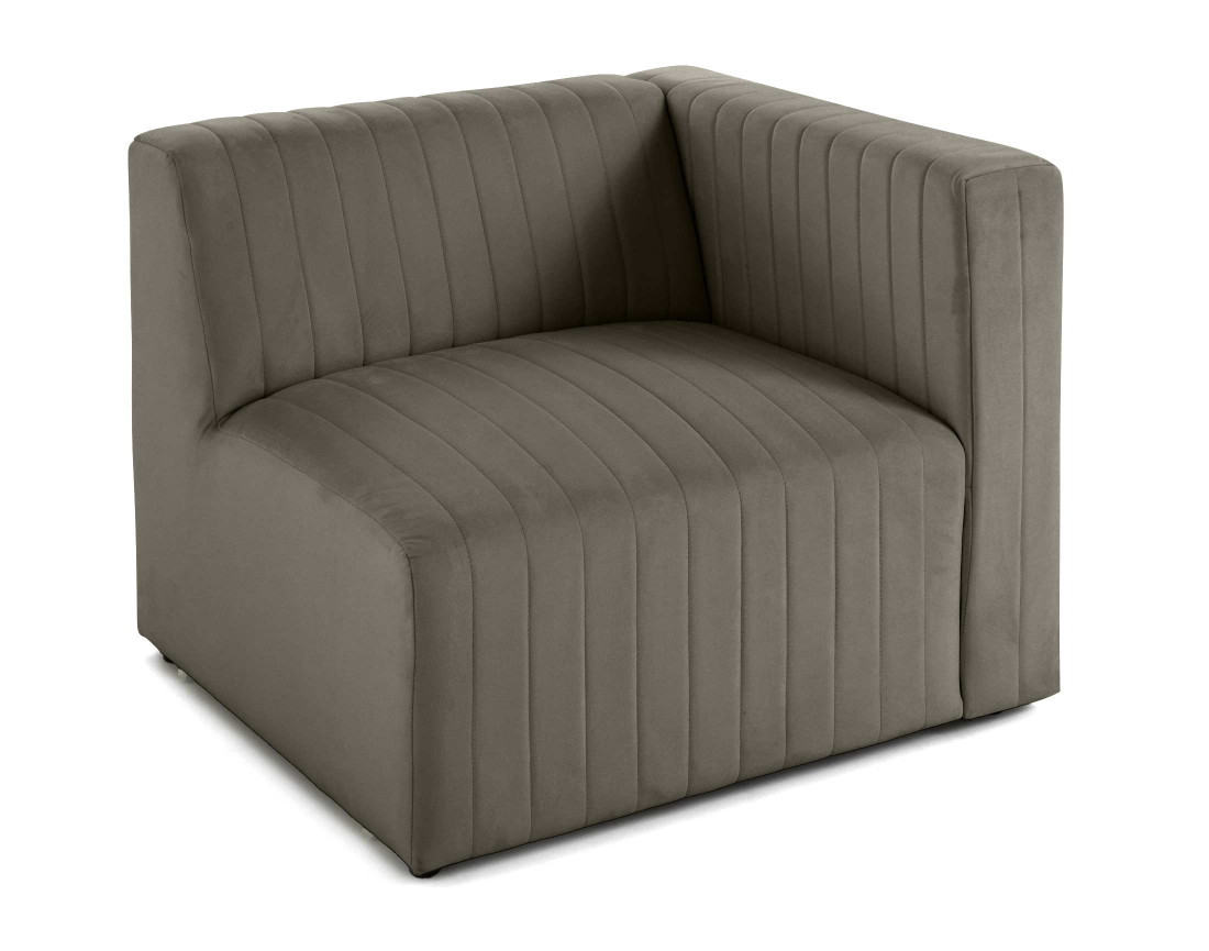 Module d'assise droit en velours Nova