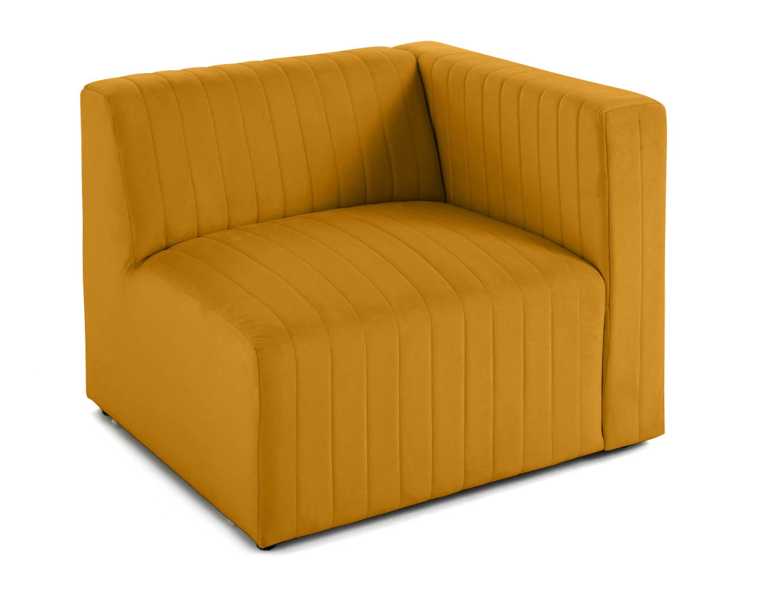 Module d'assise droit en velours Nova