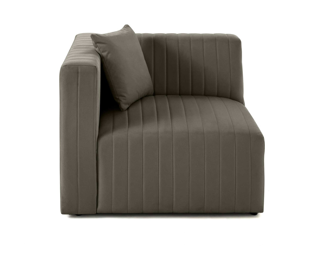 Module d'assise gauche en velours Nova