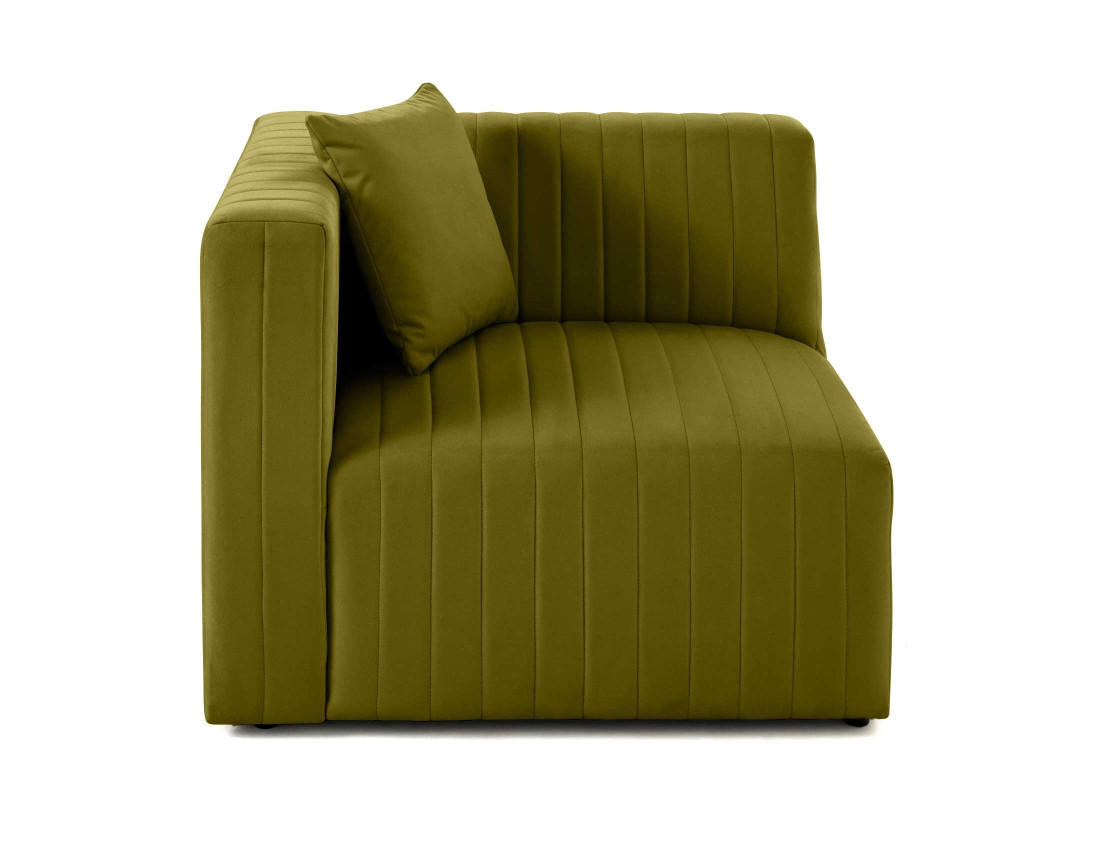 Module d'assise gauche en velours Nova