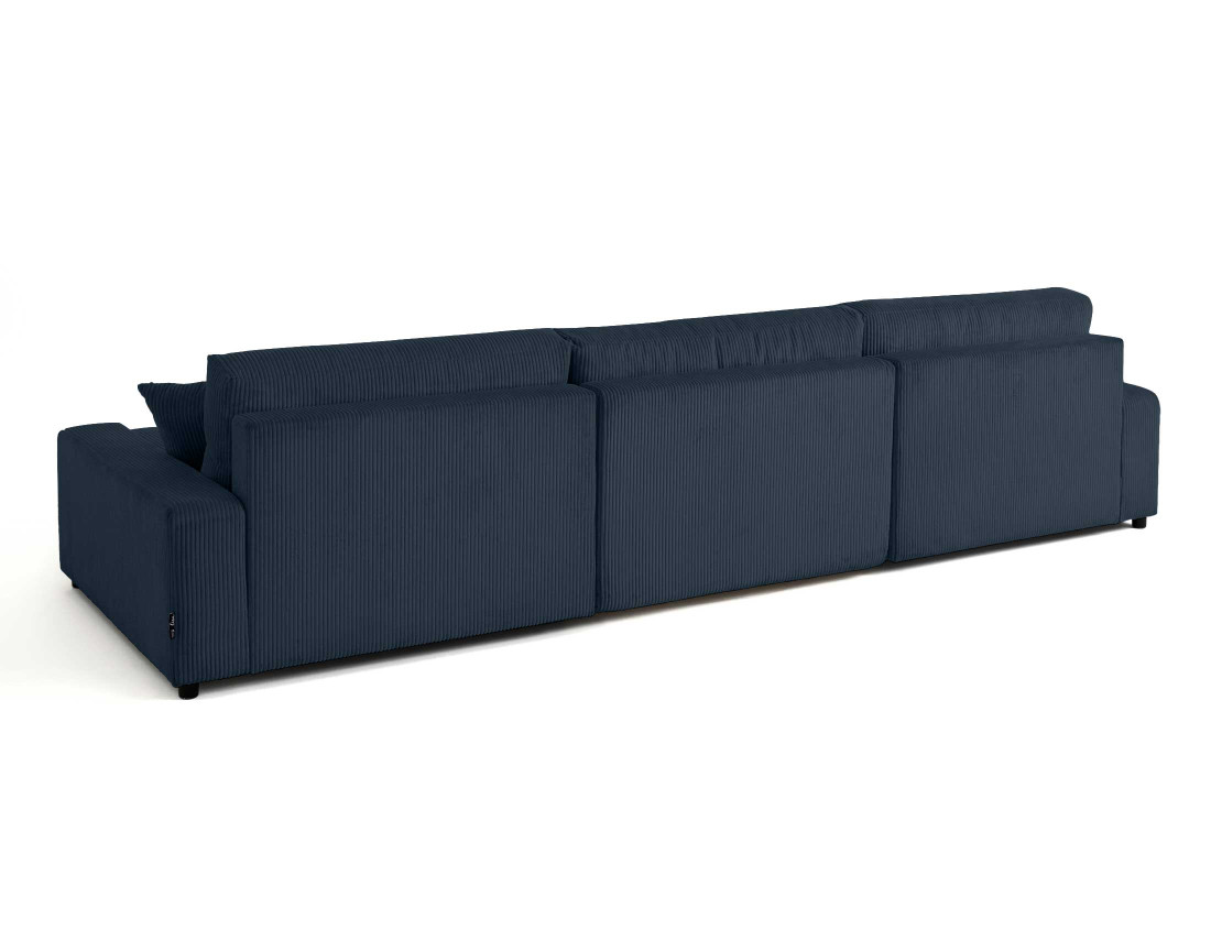 Canapé panoramique en U 7 places convertible avec coffre en velours côtelé Pivoine