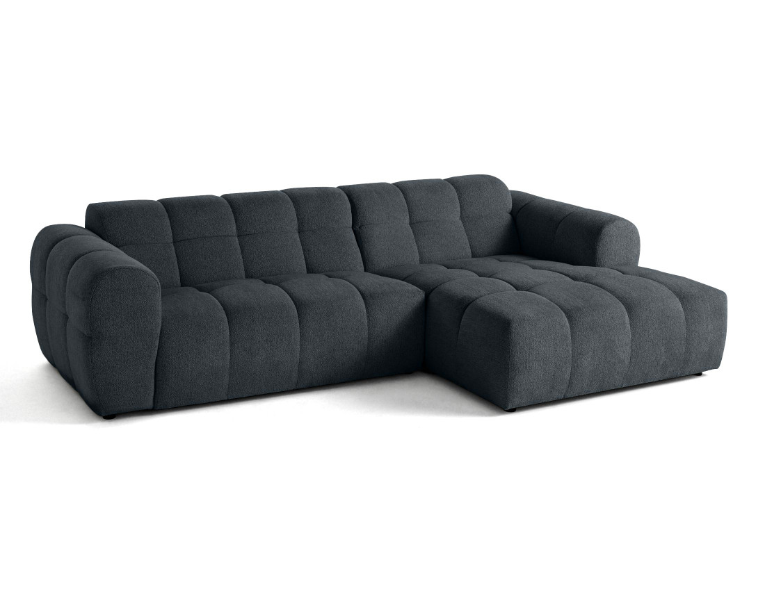 Canapé d'angle droit 4 places en tissu texturé Ray