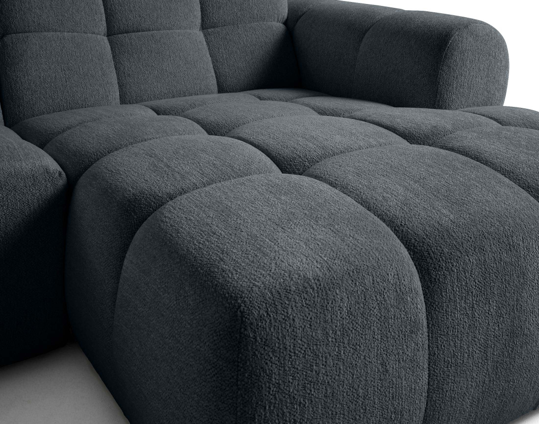 Canapé d'angle droit 4 places en tissu texturé Ray