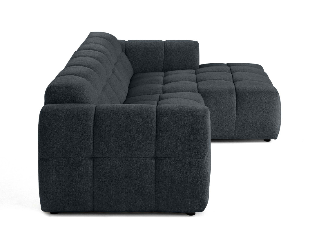 Canapé d'angle droit 4 places en tissu texturé Ray