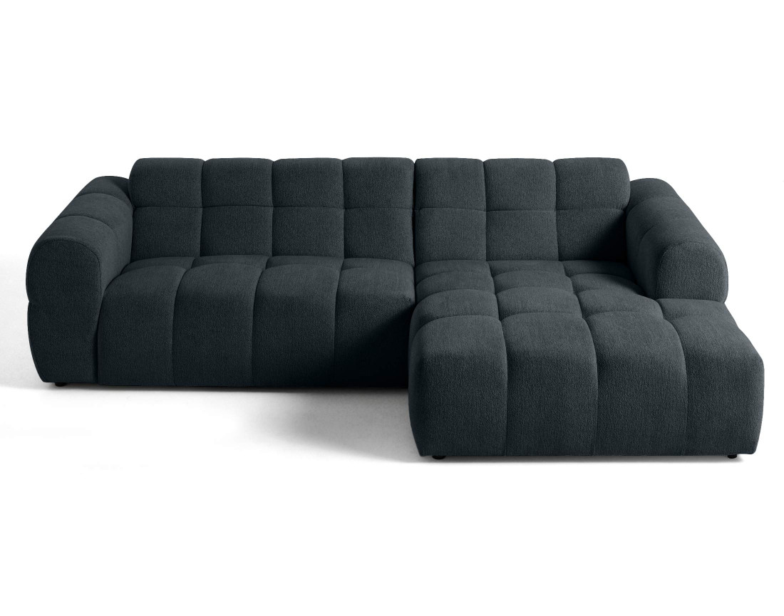 Canapé d'angle droit 4 places en tissu texturé Ray