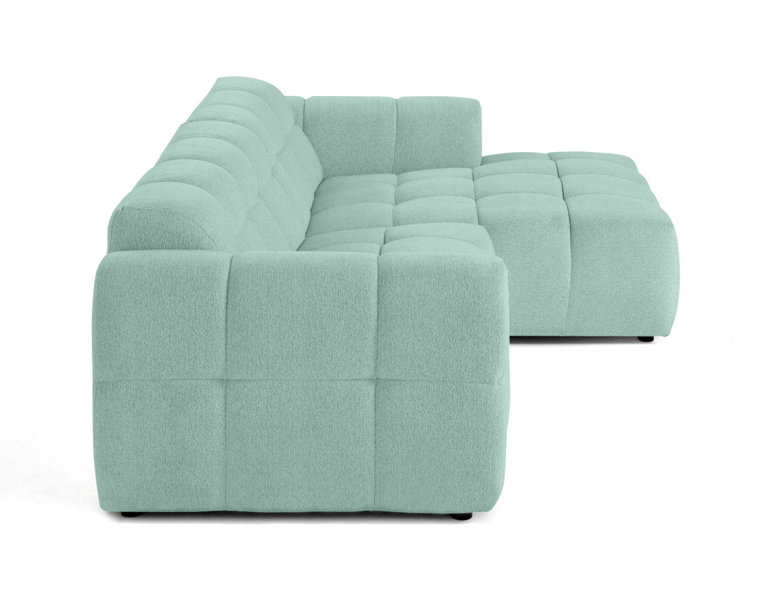 Canapé d'angle droit 4 places en tissu texturé Ray