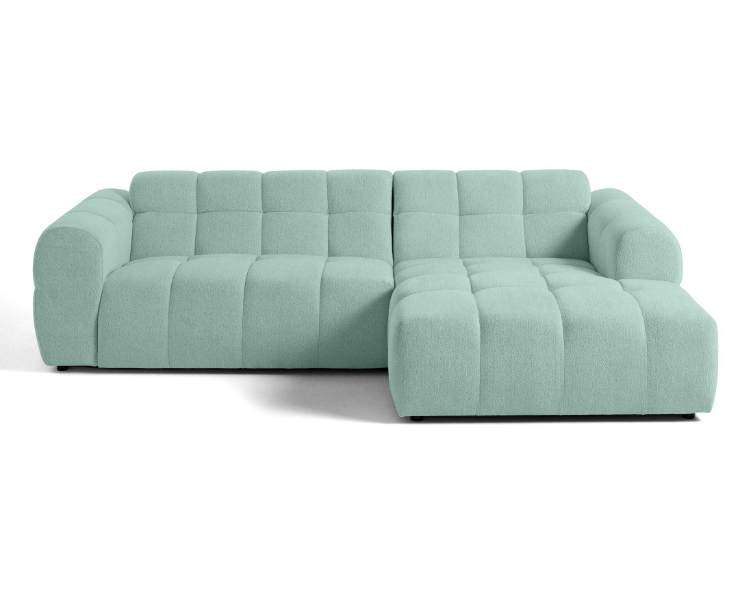 Canapé d'angle droit 4 places en tissu texturé Ray