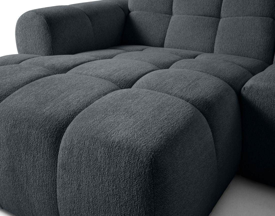 Canapé d'angle gauche 4 places en tissu texturé