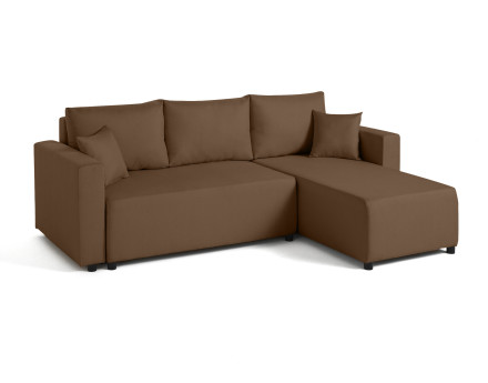 Canapé d'angle réversible 4 places convertible avec coffre en tissu Regala