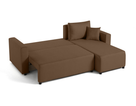 Canapé d'angle réversible 4 places convertible avec coffre en tissu Regala