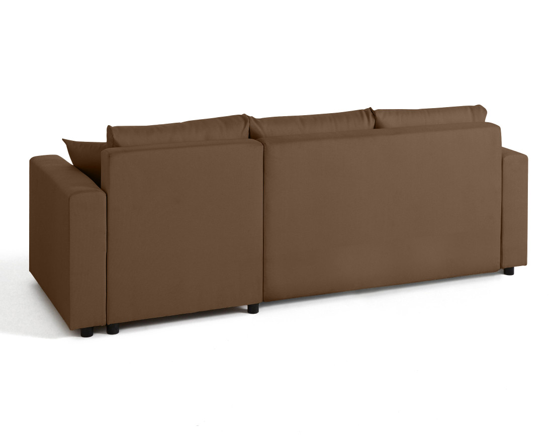 Canapé d'angle réversible 4 places convertible avec coffre en tissu Regala