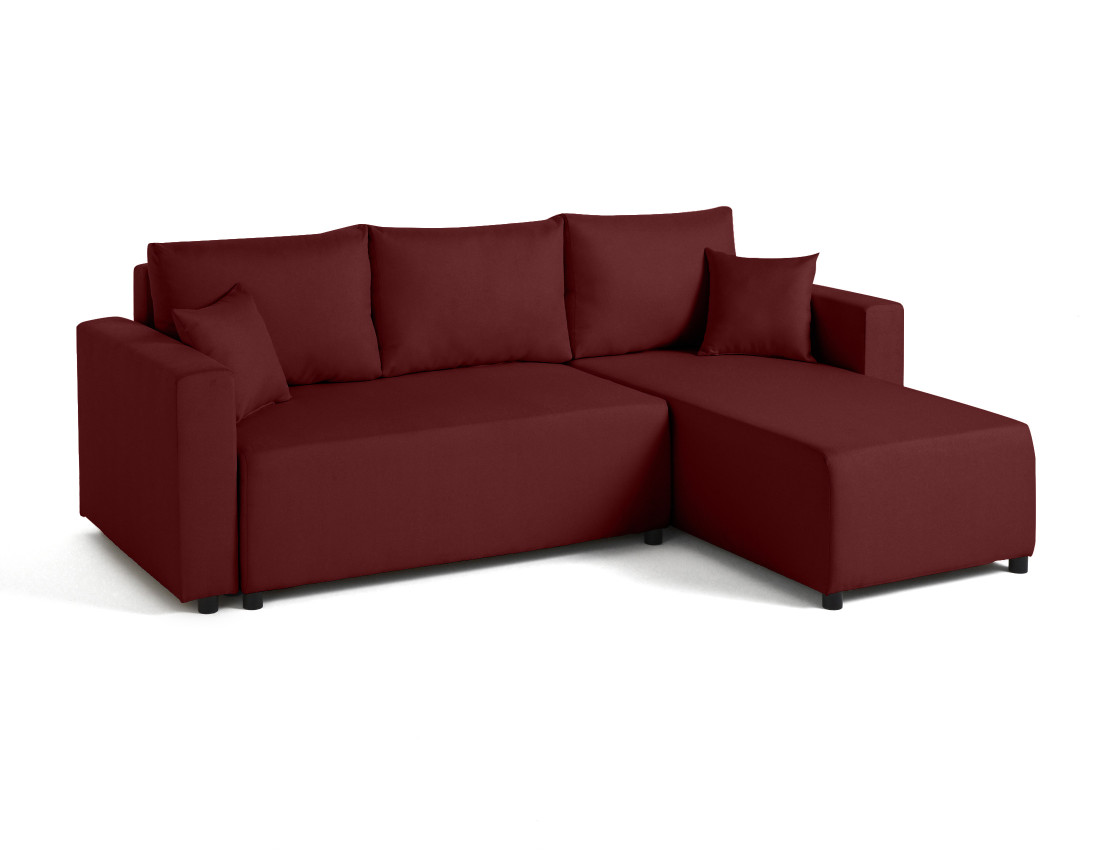 Canapé d'angle réversible 4 places convertible avec coffre en tissu Regala