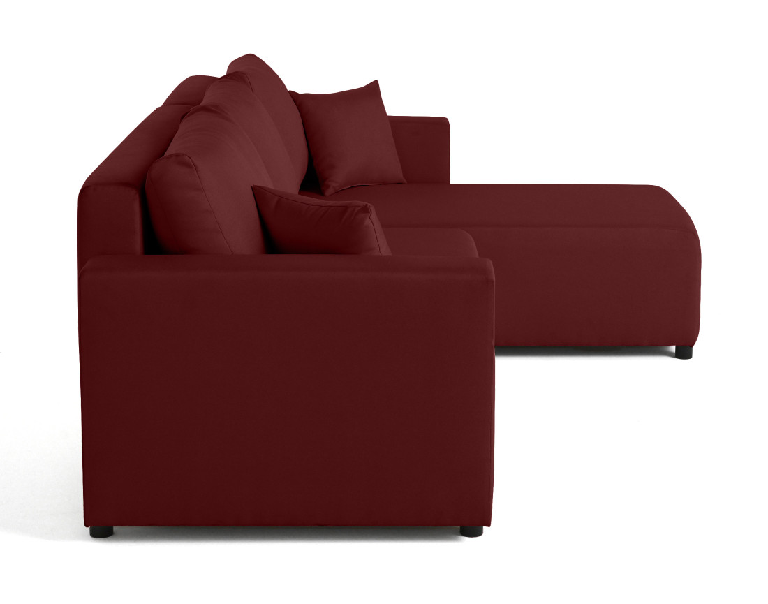 Canapé d'angle réversible 4 places convertible avec coffre en tissu Regala