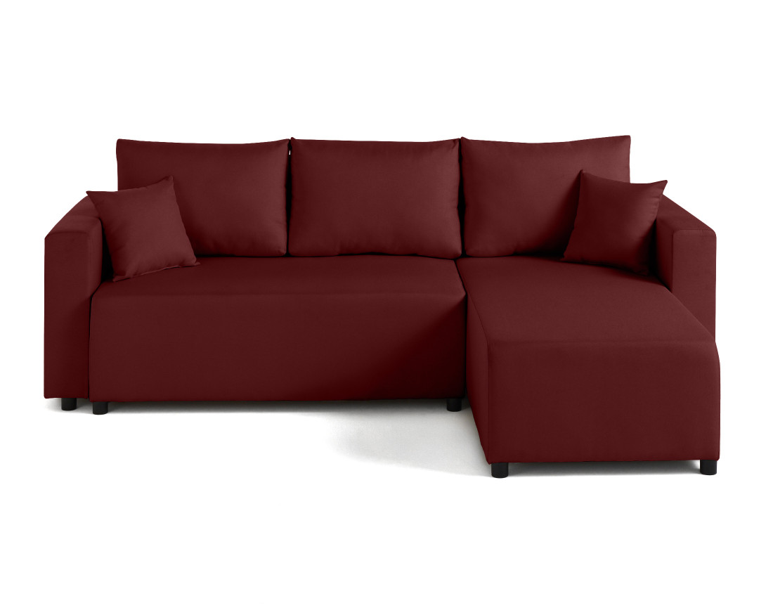 Canapé d'angle réversible 4 places convertible avec coffre en tissu Regala