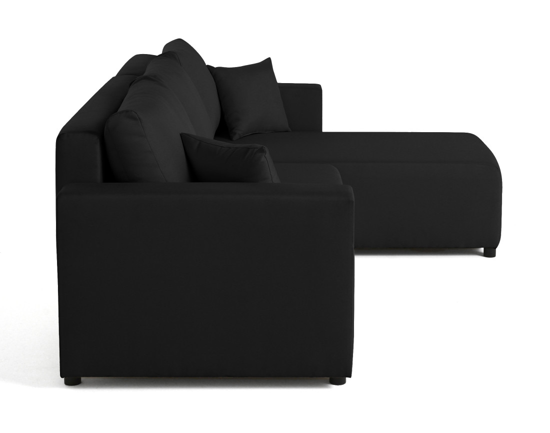 Canapé d'angle réversible 4 places convertible avec coffre en tissu Regala