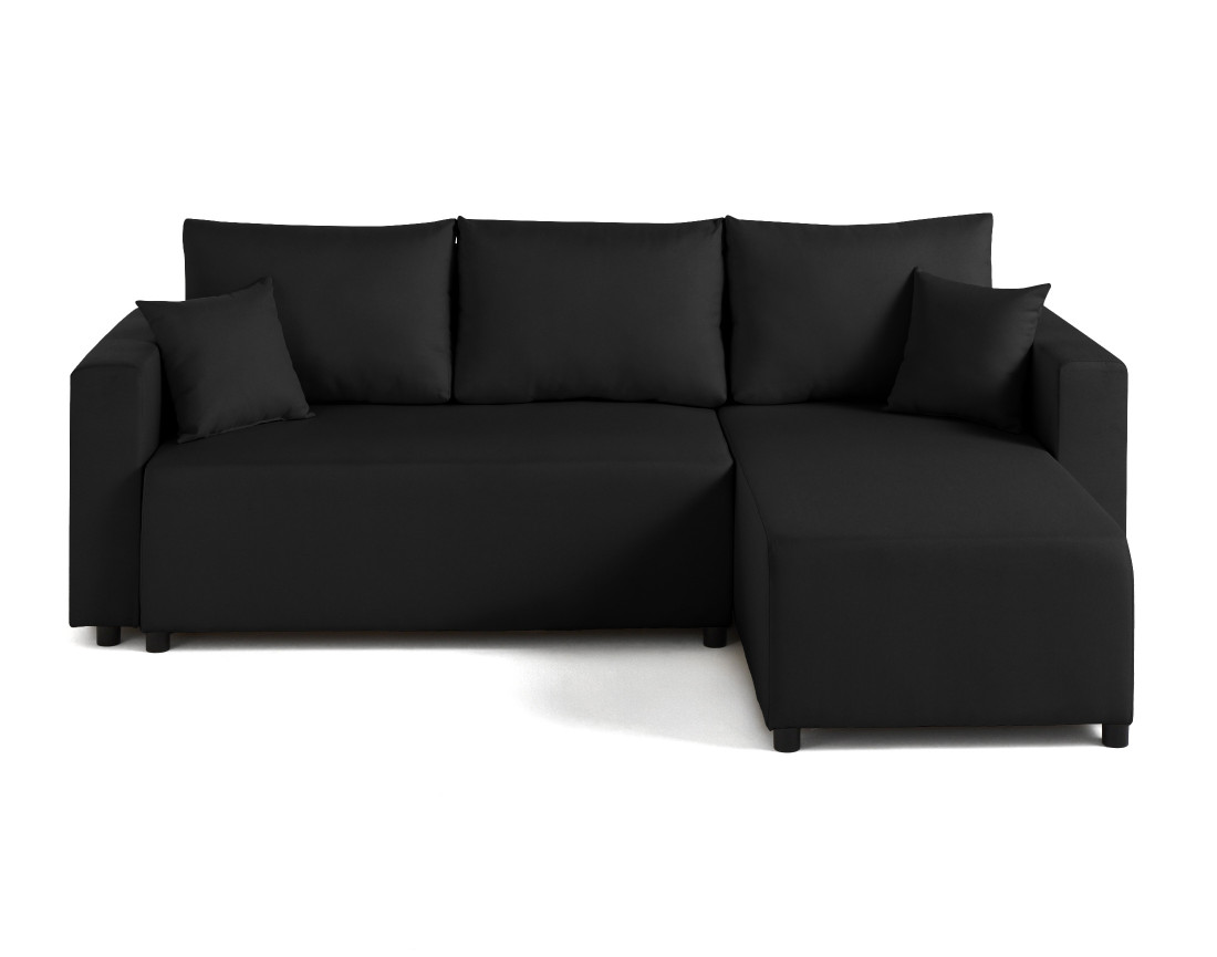 Canapé d'angle réversible 4 places convertible avec coffre en tissu Regala