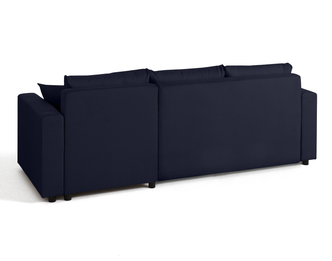 Canapé d'angle réversible 4 places convertible avec coffre en tissu Regala