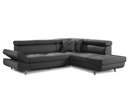 Linea - Canapé d'angle droit convertible scandinave - L 252 x P 190cm