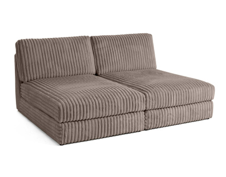 Canapé modulable 3 places en fausse fourrure côtelée Jasper