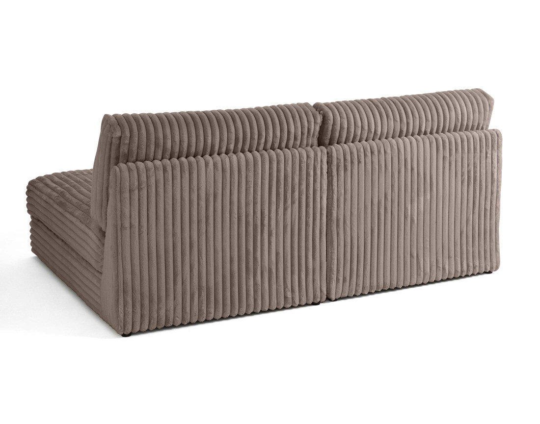 Canapé modulable 3 places en fausse fourrure côtelée Jasper