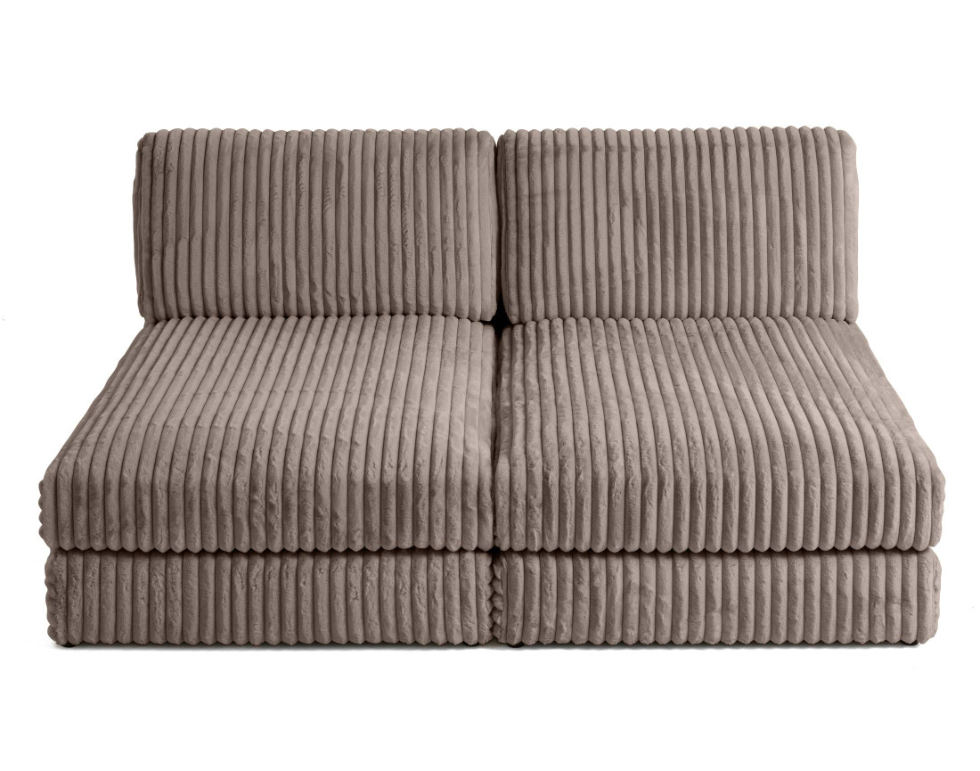 Canapé modulable 3 places en fausse fourrure côtelée Jasper