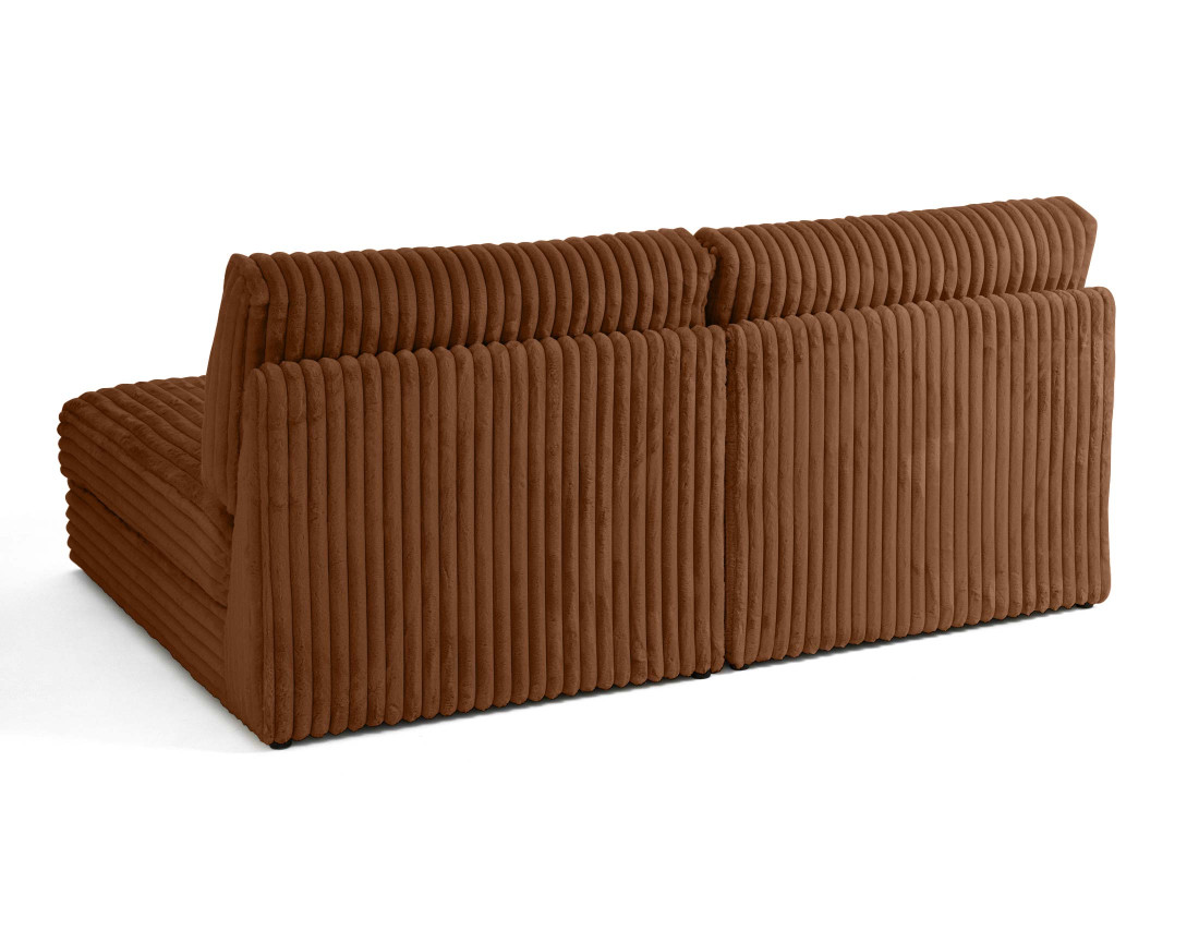 Canapé modulable 3 places en fausse fourrure côtelée Jasper