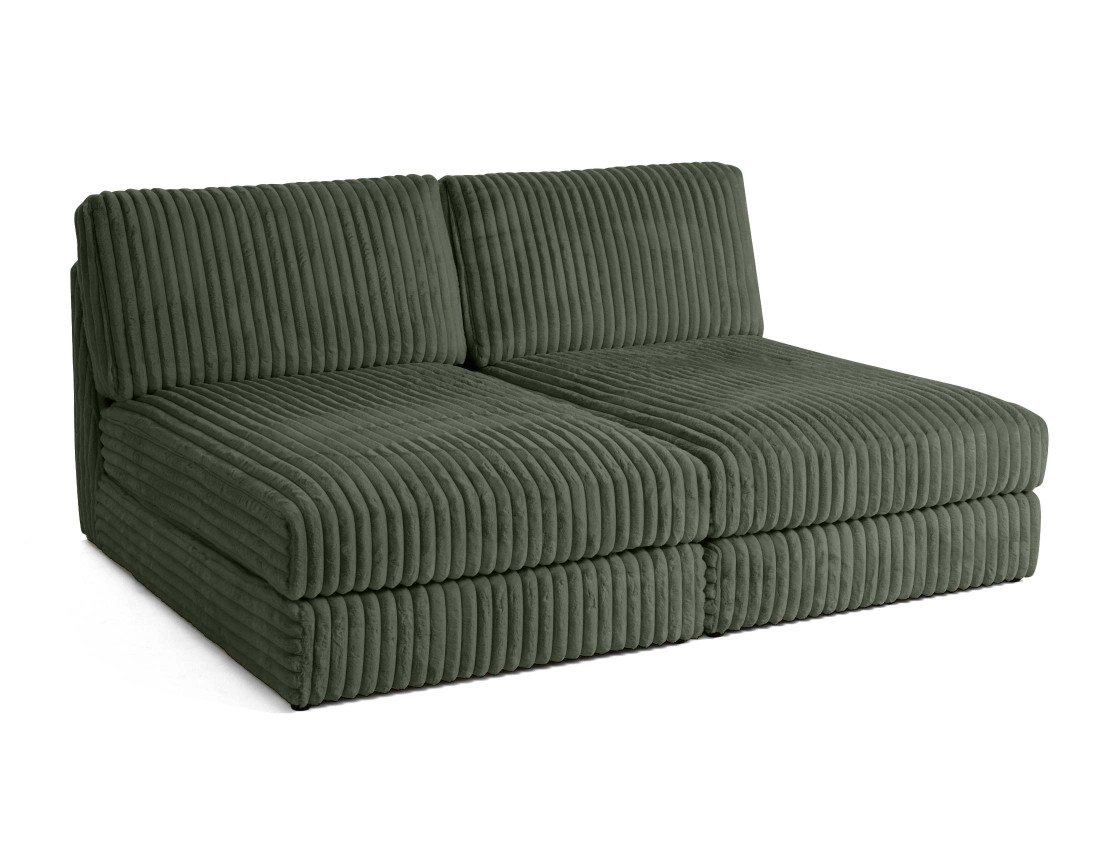 Canapé modulable 3 places en fausse fourrure côtelée Jasper