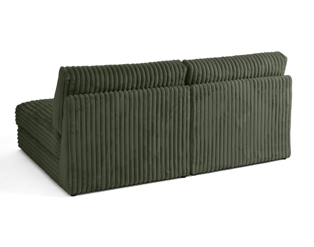 Canapé modulable 3 places en fausse fourrure côtelée Jasper