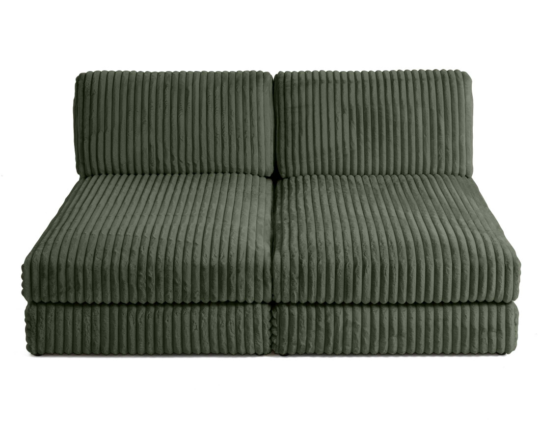 Canapé modulable 3 places en fausse fourrure côtelée Jasper