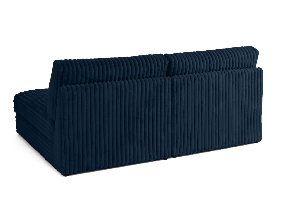 Canapé d'angle modulable 4 places en fausse fourrure côtelée Jasper