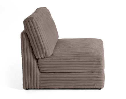 Module d'assise sans accoudoirs en fausse fourrure côtelée Jasper