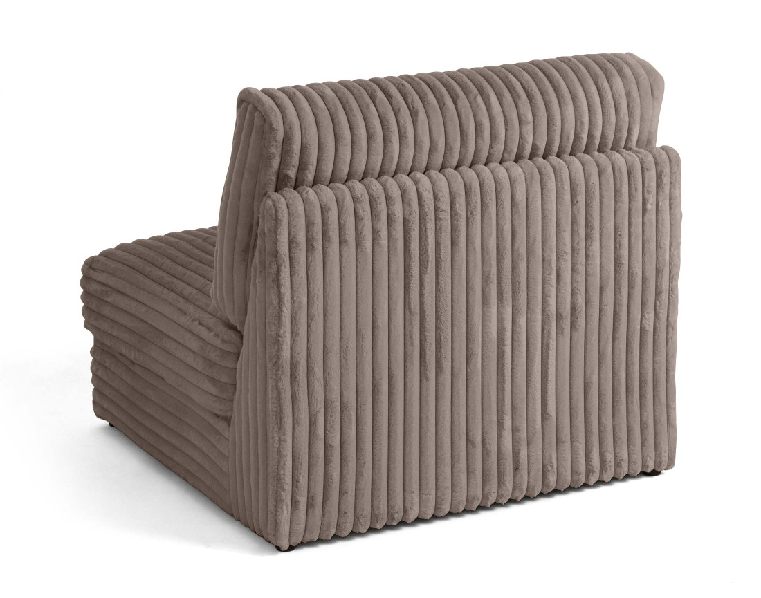 Module d'assise sans accoudoirs en fausse fourrure côtelée Jasper