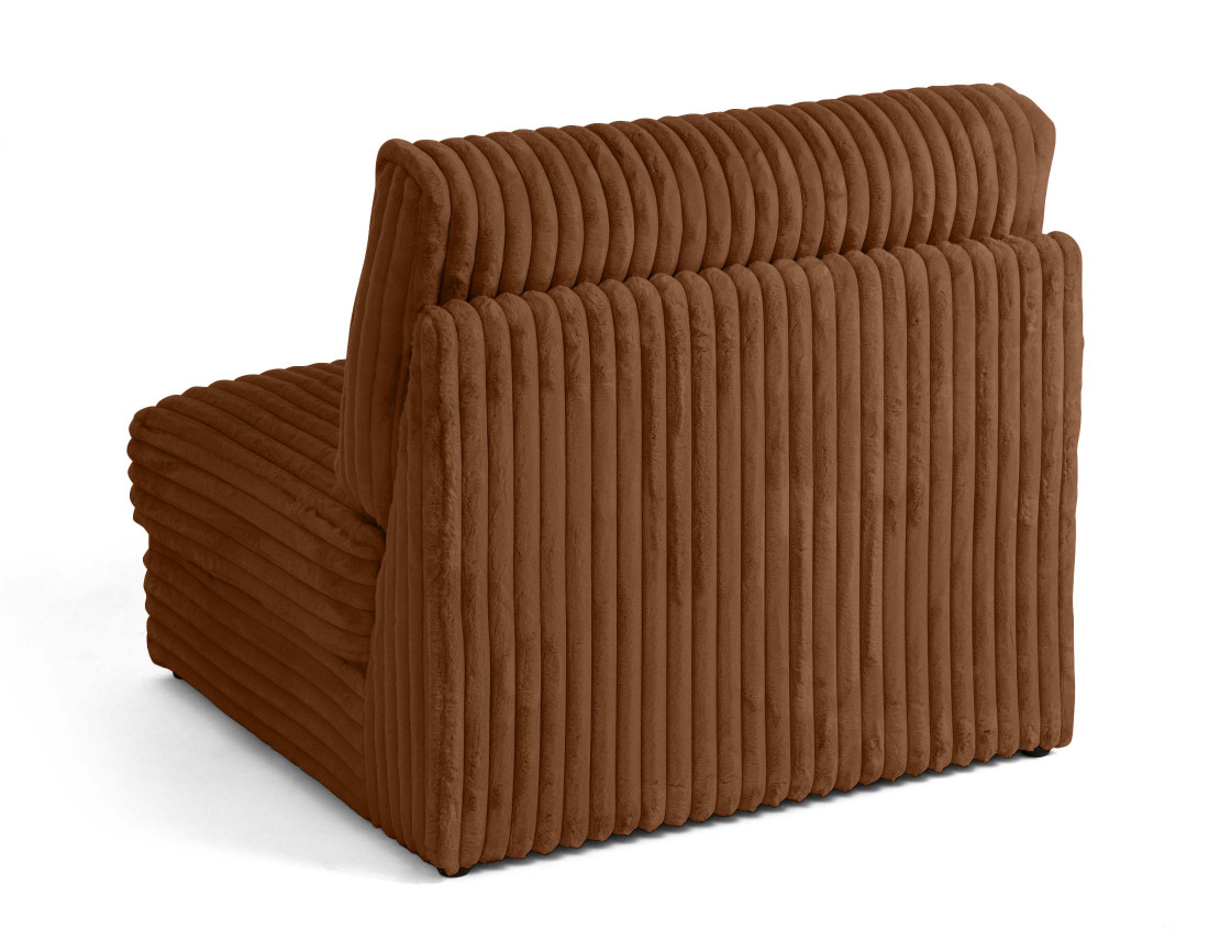 Module d'assise sans accoudoirs en fausse fourrure côtelée Jasper