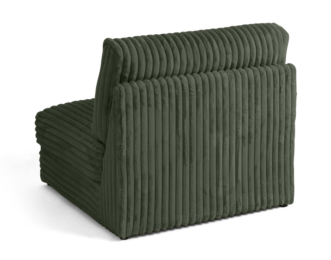 Module d'assise sans accoudoirs en fausse fourrure côtelée Jasper