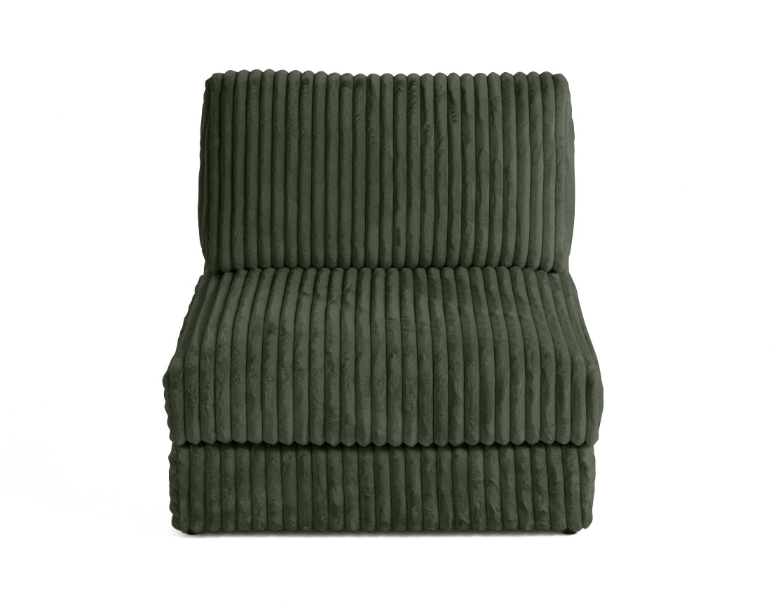 Module d'assise sans accoudoirs en fausse fourrure côtelée Jasper