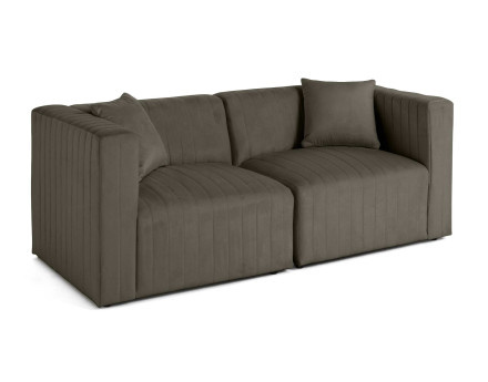 Canapé modulable 2 places en velours Nova