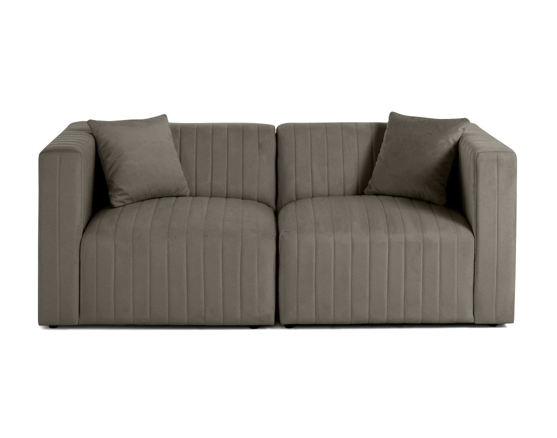 Canapé modulable 2 places en velours Nova